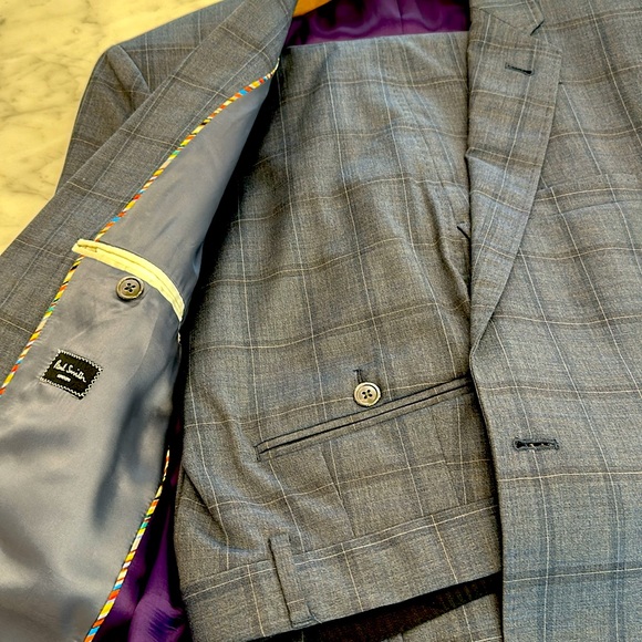 Paul Smith Grey Windowpane Suit Size 38 - Picture 2 of 11